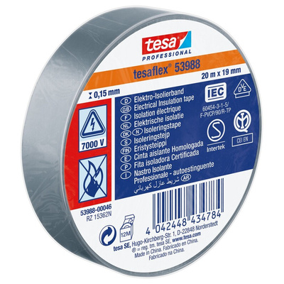 SPVC ELECTRICAL Grey PVC Electrical Insulation Tape, 19mm x 20m