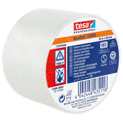 SPVC ELECTRICAL White PVC Electrical Insulation Tape, 50mm x 25m