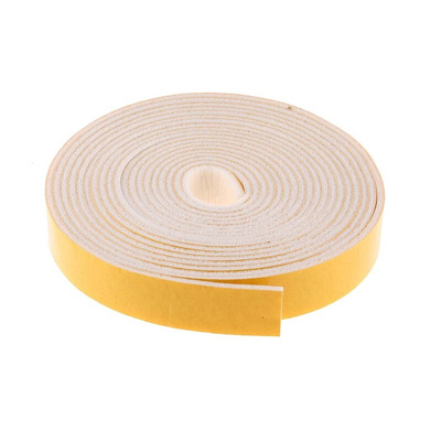 RS PRO White Foam Tape, 25mm x 6m, 3.2mm Thick
