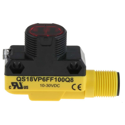 Banner Diffuse Photoelectric Sensor, Barrel Sensor, 100 mm Detection Range
