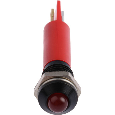 RS PRO Red Panel Mount Indicator, 24V dc, 8mm Mounting Hole Size, Solder Tab Termination