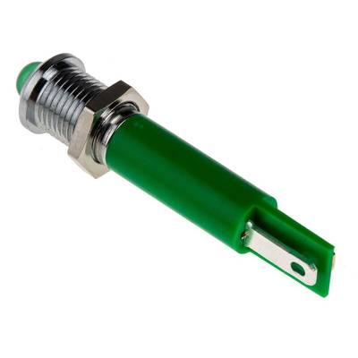 RS PRO Green Panel Mount Indicator, 230V ac, 8mm Mounting Hole Size