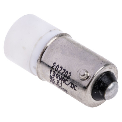 RS PRO White LED Indicator Lamp, 130V ac/dc, BA9s Base, 10mm Diameter, 710mcd