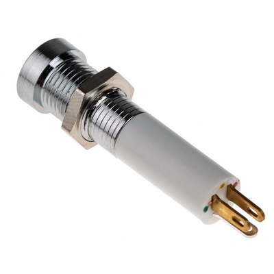 RS PRO Green, Red, Yellow Panel Mount Indicator, 24V dc, 8mm Mounting Hole Size, Solder Tab Termination