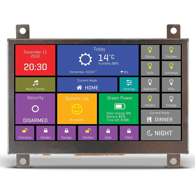 MikroElektronika MIKROE-2278 TFT LCD Colour Display, 4.3in SVGA, 480 x 272pixels