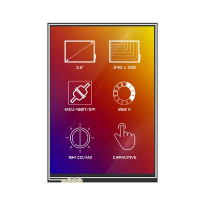 4D Systems 4DLCD-32320240-CTP TFT LCD Colour Display / Touch Screen, 3.2in, 240 x 320pixels