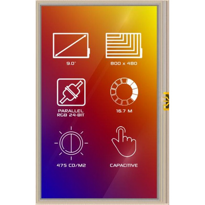 4D Systems 4DLCD-90800480-CTP TFT LCD Colour Display / Touch Screen, 9in, 800 x 480pixels
