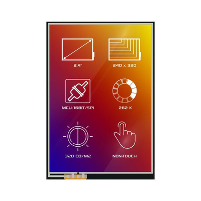 4D Systems 4DLCD-24320240-IPS TFT TFT LCD Display, 2.4in, 240 x 320pixels