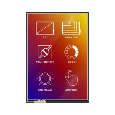 4D Systems 4DLCD-28320240-IPS TFT TFT LCD Display, 2.8in, 240 x 320pixels