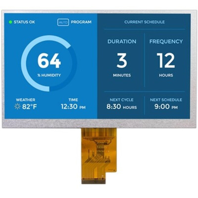 Displaytech DT070DTFT-IPS-HB-PTS LCD Colour Display, 7in, 1024 x 600pixels