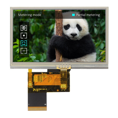 NEWHAVEN DISPLAY INTERNATIONAL NHD-4.3-480272EF-ASXP-T IPS TFT LCD Colour Display / Touch Screen, 4.3in, 480 x 272pixels