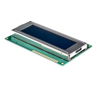 Displaytech 204A-CC-BC-3LP Alphanumeric LCD Display, White on Blue, 4 Rows by 20 Characters, Transflective