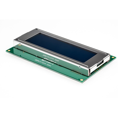 Displaytech 204A-CC-BC-3LP Alphanumeric LCD Display, White on Blue, 4 Rows by 20 Characters, Transflective
