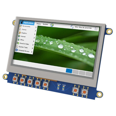 4D Systems 4DCAPE-43T TFT LCD Colour Display / Touch Screen, 4.3in, 480 x 272pixels