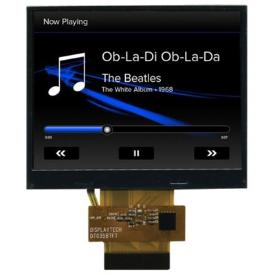 Displaytech DT035BTFT-PTS TFT LCD Colour Display / Touch Screen, 3.5in, 320 x 240pixels