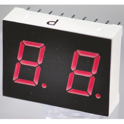 LB-402MN ROHM 2 Digit 7-Segment LED Display, CC Green 25 mcd RH DP 10.2mm