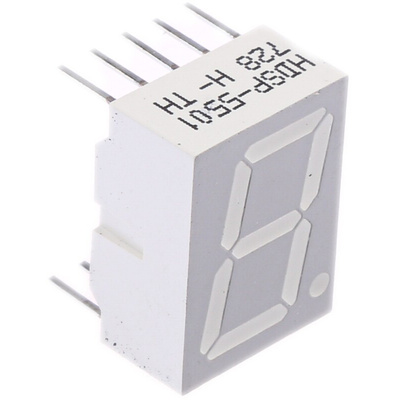 HDSP-5501 Broadcom 7-Segment LED Display, CA Red 3.7 mcd RH DP 14.2mm