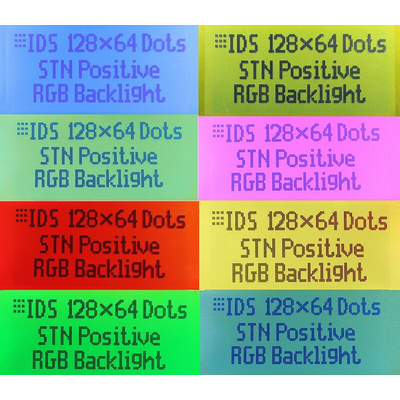 Intelligent Display Solutions CI064-4021-24 Graphic LCD Display, Blue, Green, Red on Yellow, Transflective