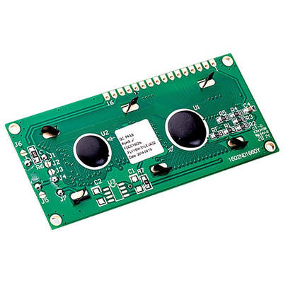 Fordata FC1602N01-FHYYBW-51SE FC Alphanumeric LCD Alphanumeric Display, Green, Yellow on Yellow-Green, 2 Rows by 16