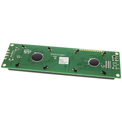 Fordata FC2002C00-FHYYBW-51SE FC Alphanumeric LCD Alphanumeric Display, Green, Yellow on Yellow-Green, 2 Rows by 20
