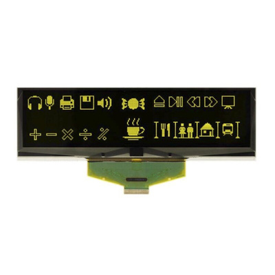 Display Visions 5.5in Yellow Passive matrix OLED Display 256 x 64pixely COB SPI Interface