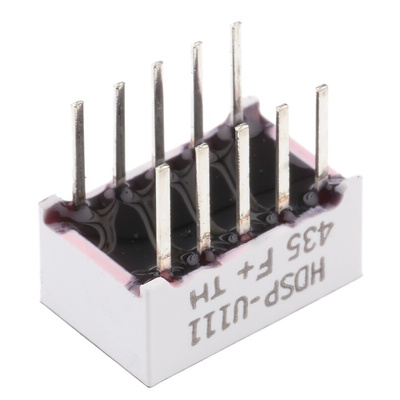 HDSP-U111 Broadcom 7-Segment LED Display, CA Red 3.6 mcd RH DP 8mm