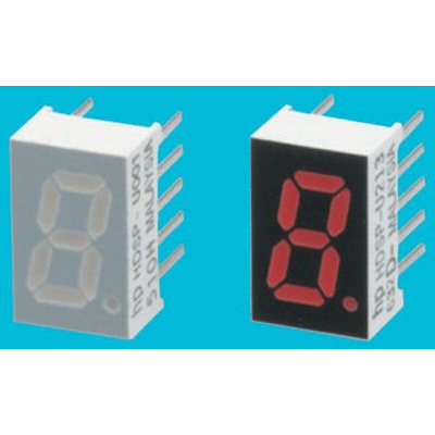 HDSP-U213 Broadcom 7-Segment LED Display, CC Red 5.4 mcd RH DP 8mm