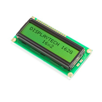 Displaytech 162G BC BW 162G Alphanumeric LCD Display, Yellow-Green on, 2 Rows by 16 Characters, Transflective