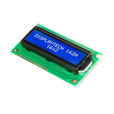 Displaytech 162H CC BC-3LP 162H Alphanumeric LCD Display, White on, 2 Rows by 16 Characters, Transmissive
