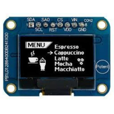 Midas 0.96in White Passive matrix OLED Display 128 x 64pixels COB I2C Interface