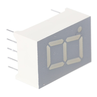 SA05-11EWA Kingbright 7-Segment LED Display, CA Red 7.6 mcd RH DP 12.7mm