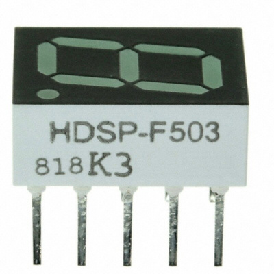 HDSP-F503 Broadcom 7-Segment LED Display, CC Green 3.5 mcd RH DP 10.2mm