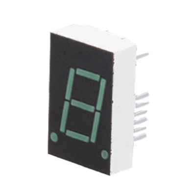 HDSP-8601 Broadcom 7-Segment LED Display, CA Green 1.96 mcd RH DP 20.3mm