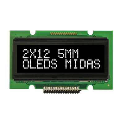 Midas 1.6in White Passive matrix OLED Display COB Parallel Interface