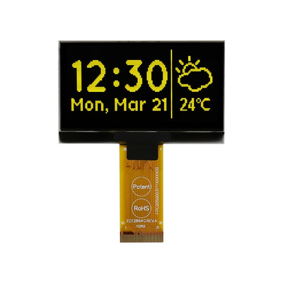 Midas 2.42in Yellow Passive matrix OLED Display 128 x 64pixels TAB I2C, Parallel, SPI Interface
