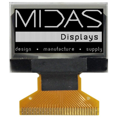 Midas 0.96in White Passive matrix OLED Display 128 x 64pixels COB I2C, Parallel, SPI Interface