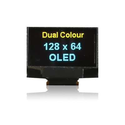 Midas 0.96in Blue/Yellow Passive matrix OLED Display 128 x 64pixels TAB I2C, Parallel, SPI Interface