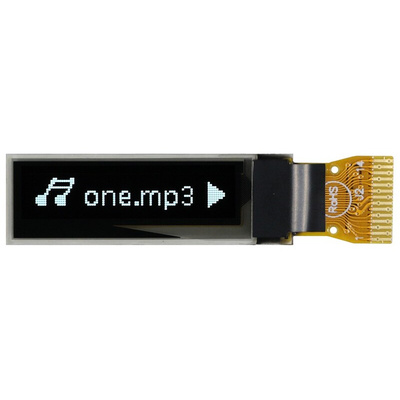 Midas 0.84in White Passive matrix OLED Display 96 x 16pixels COT I2C Interface