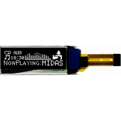 Midas 0.91in White Passive matrix OLED Display 128 x 32pixels COT SPI Interface