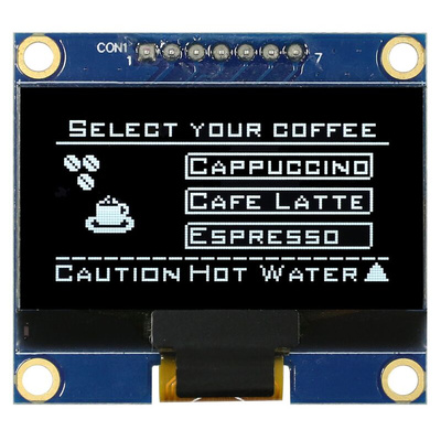 Midas 1.54in White Passive matrix OLED Display 128 x 64pixels COB SPI Interface