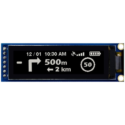 Midas 2.08in White Passive matrix OLED Display 256 x 64pixels COB SPI Interface