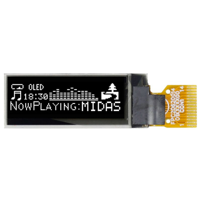 Midas 0.91in White Passive matrix OLED Display 128 x 32pixels COG I2C Interface