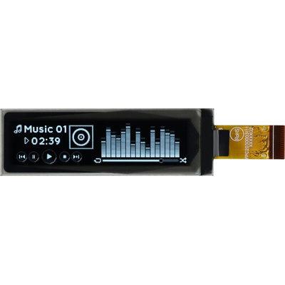 Midas 2.08in White Passive matrix OLED Display 256 x 64pixels COT I2C, Parallel, SPI Interface