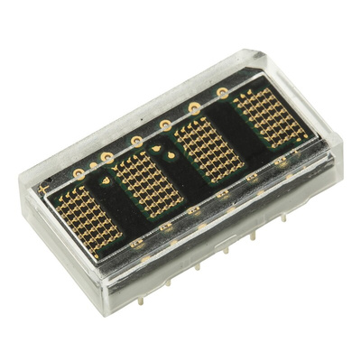 HCMS-2963 Broadcom 4 Digit Dot Matrix LED Display, 7 x 5 Dot Matrix Green 0.11 mcd 4.6mm