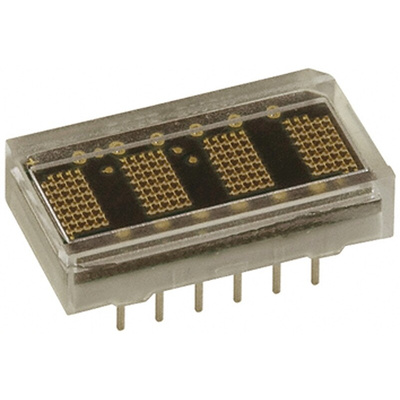 HCMS-3967 Broadcom 4 Digit Dot Matrix LED Display, 7 x 5 Dot Matrix Green 1 mcd 4.6mm