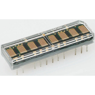 HCMS-3977 Broadcom 8 Digit Dot Matrix LED Display, 7 x 5 Dot Matrix Green 1 mcd 4.6mm