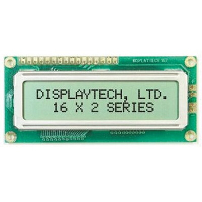 Displaytech 162C-BC-BC Alphanumeric LCD Display, Yellow on Green, 2 Rows by 16 Characters, Transflective