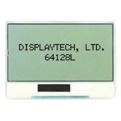 Displaytech 64128L FC BW-3 Graphic LCD Display, White on Black, Transflective