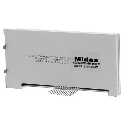Midas MCCOG42005A6W-BNMLWI Alphanumeric LCD Display Blue, 4 Rows by 20 Characters, Transmissive
