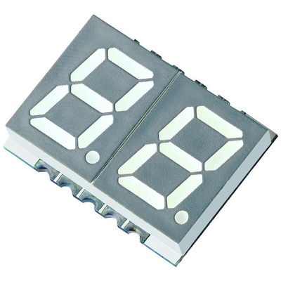 KCDA39-105 Kingbright 2 Digit 7-Segment LED Display, CA Red 36 mcd RH DP 10mm